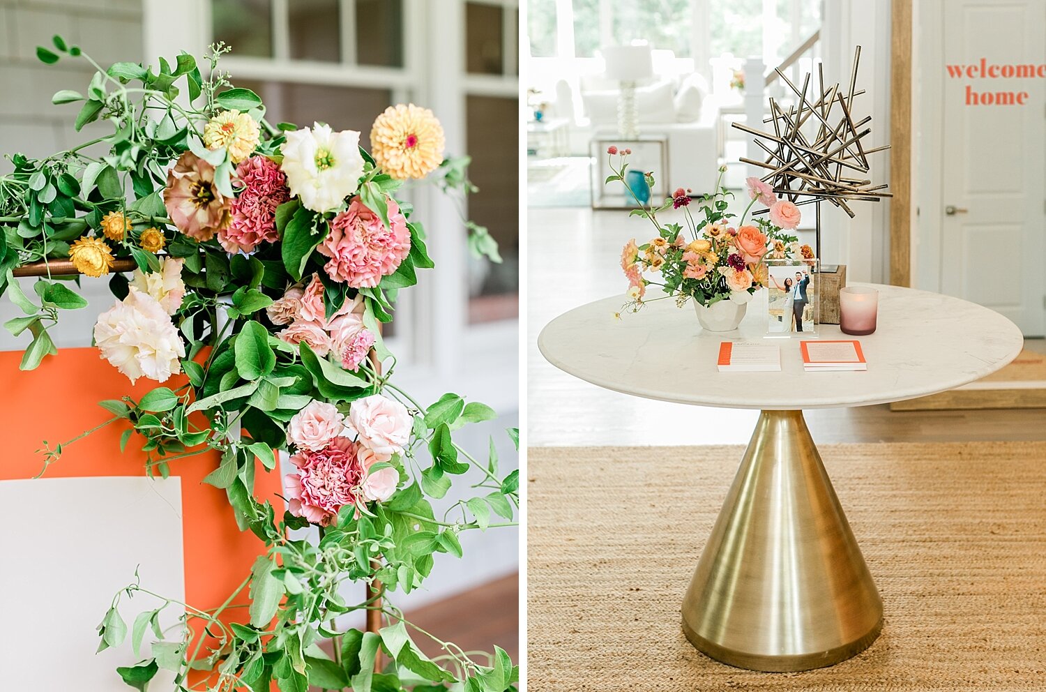 bright florals for The Knot registry event 