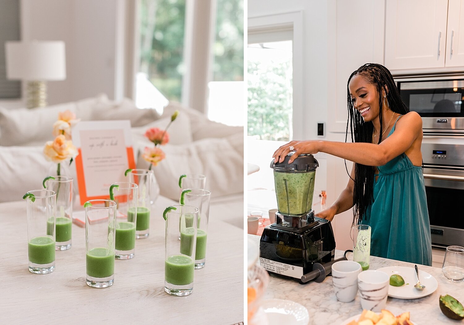 healthy smoothies during wedding event by Bachelorette star Rachel Lindsay