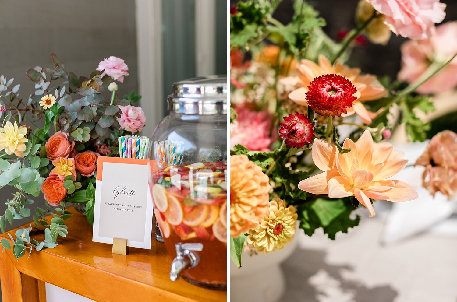 floral details for the Knot registry House party with Bachelorette star Rachel Lindsay