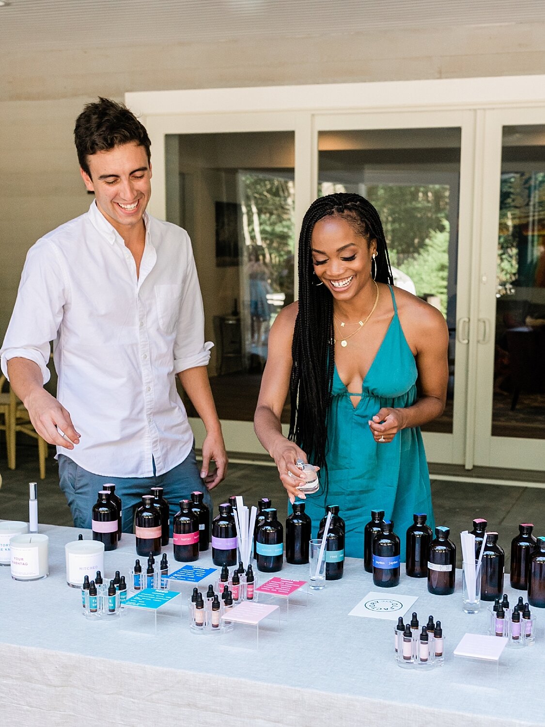 Olfactory NYC custom candle scents at The Knot Registry House event with Bachelorette star Rachel Lindsay