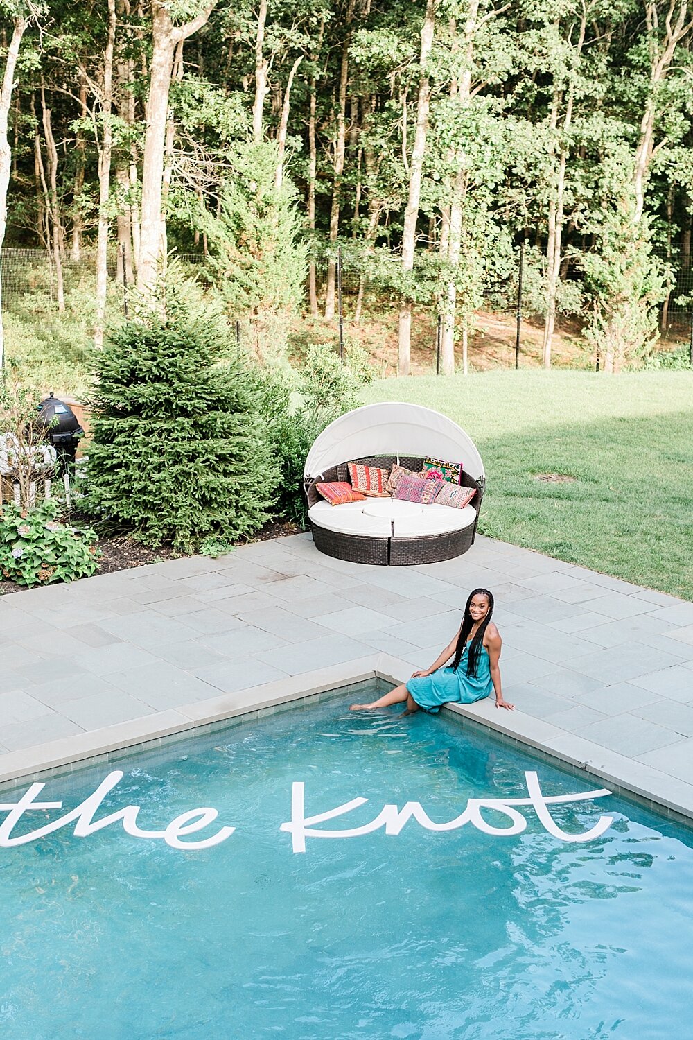 Poolside photos at the Knot Registry house with Bachelorette Rachel Lindsay
