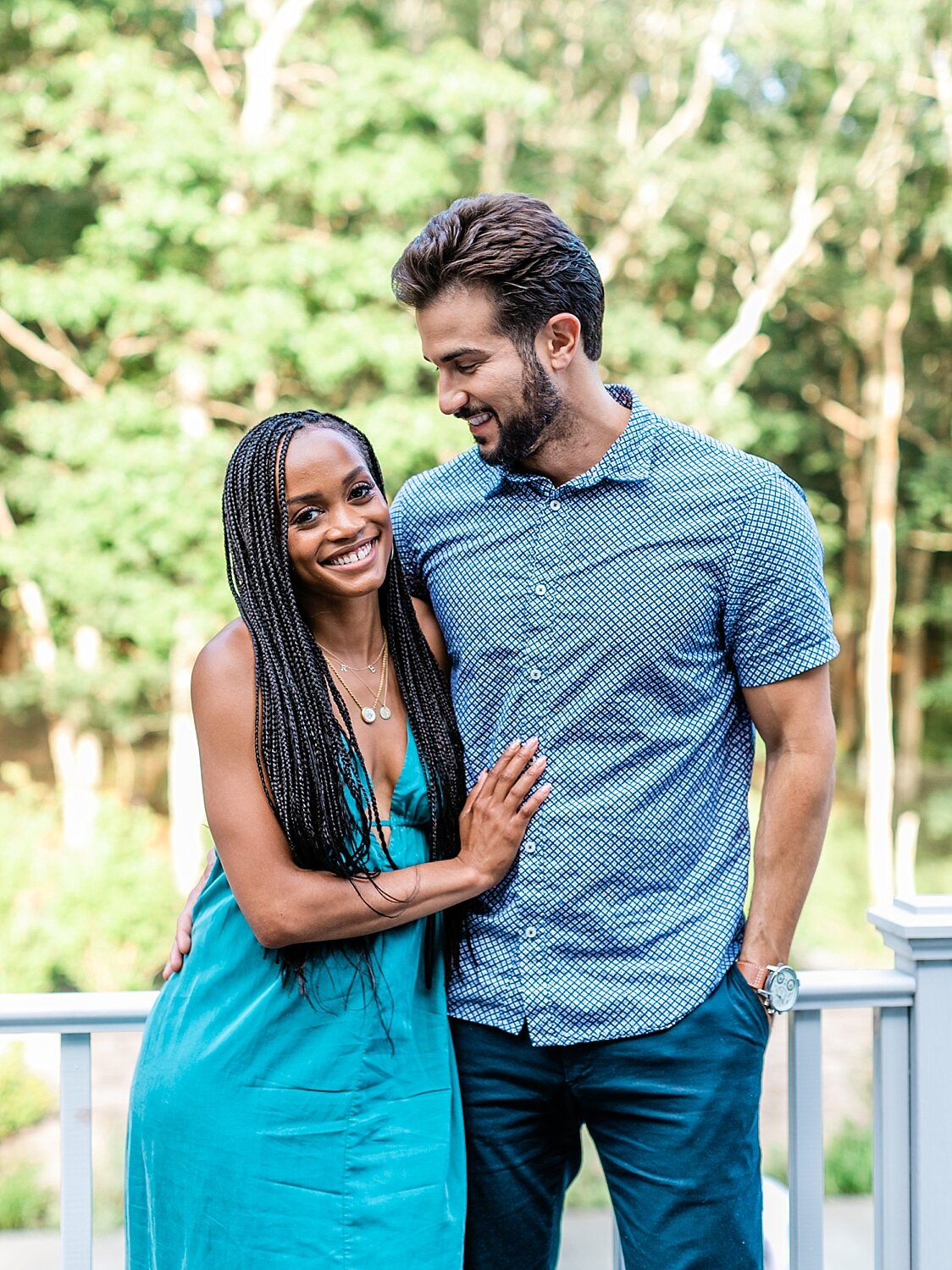 Bachelorette Rachel Lindsay and Bryan Abasolo at The Knot Registry House