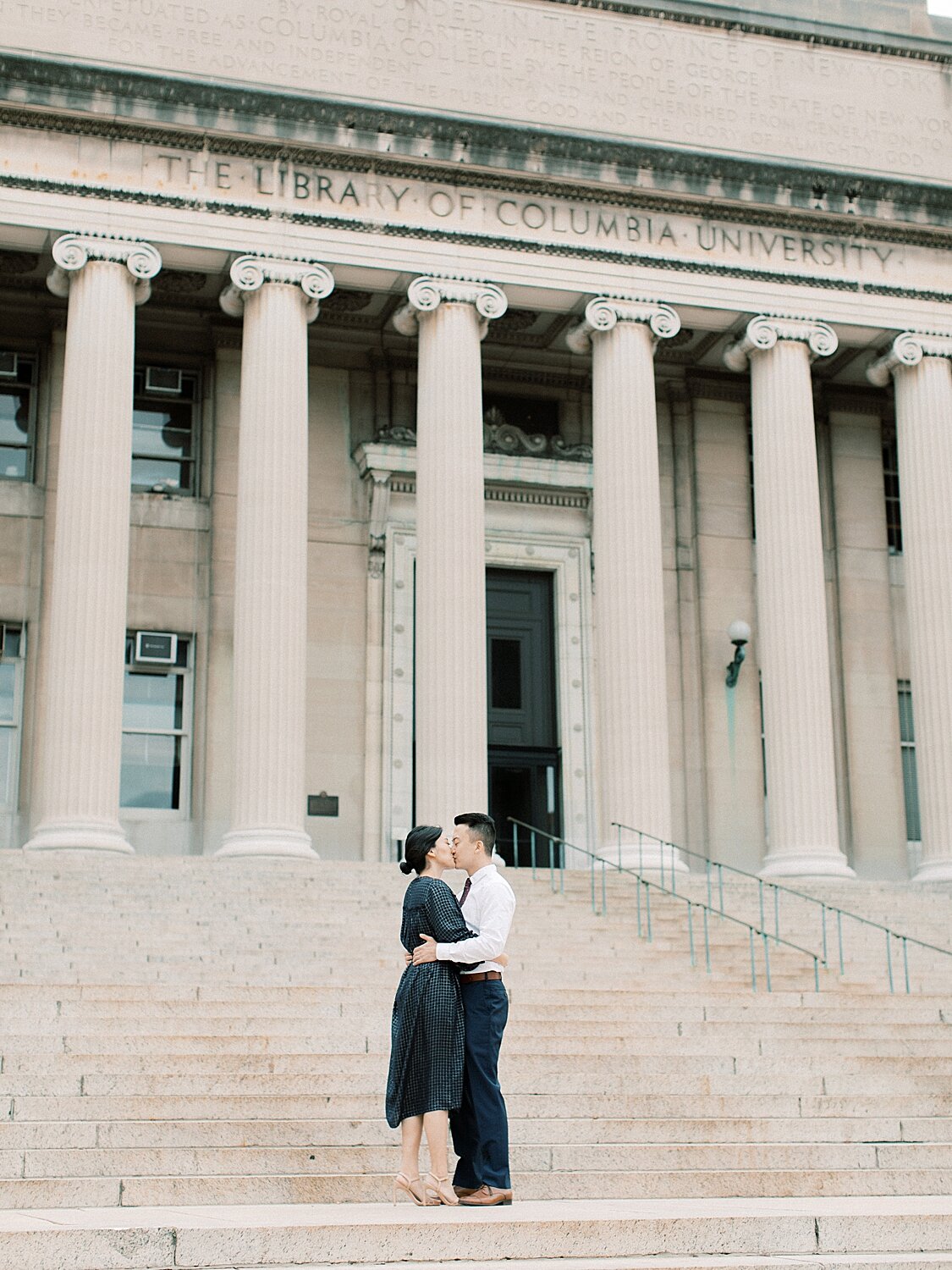 portraits on the steps at Columbia by Asher Gardner Photography