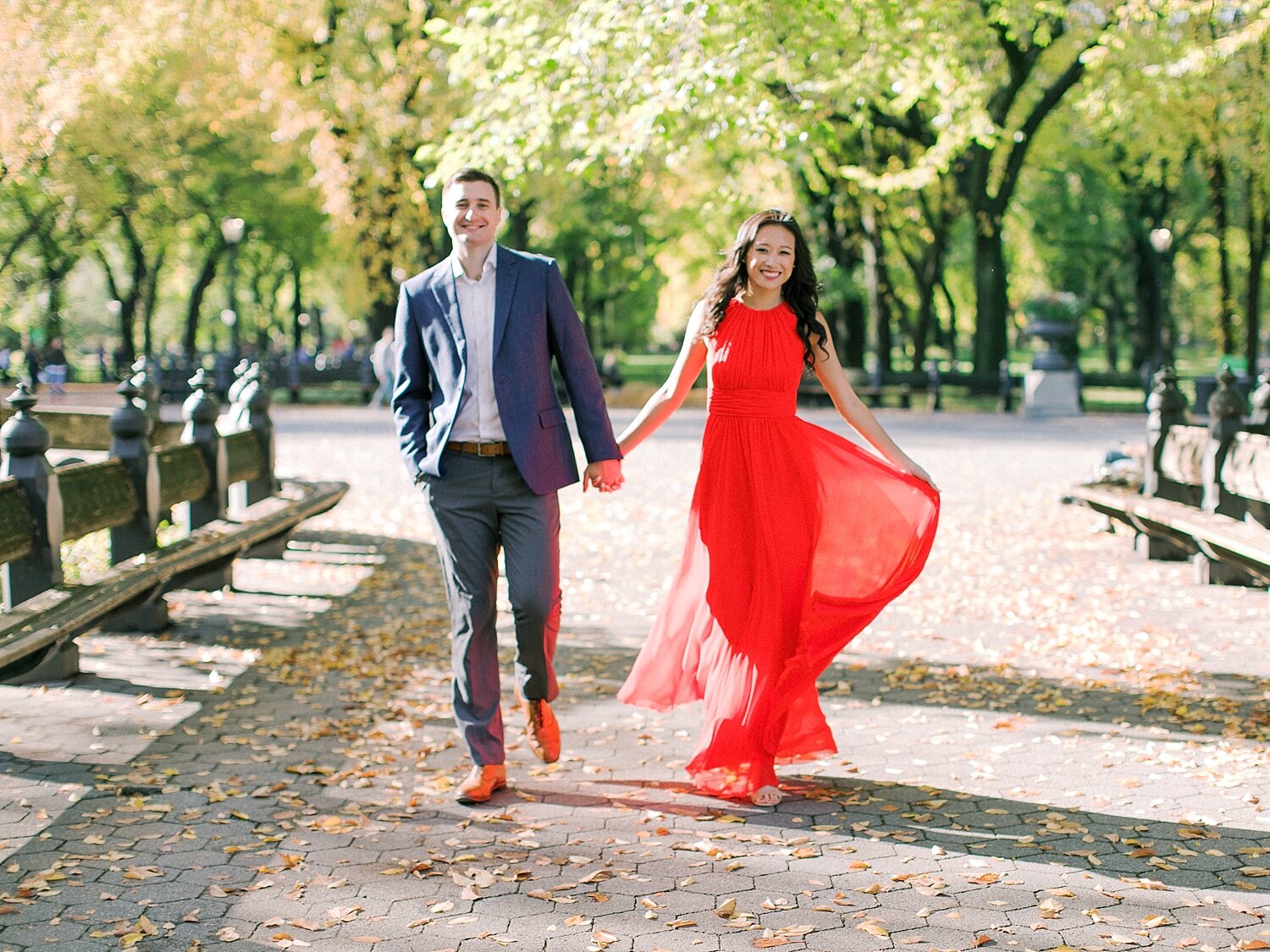fall engagement session in NYC with Asher Gardner Photography