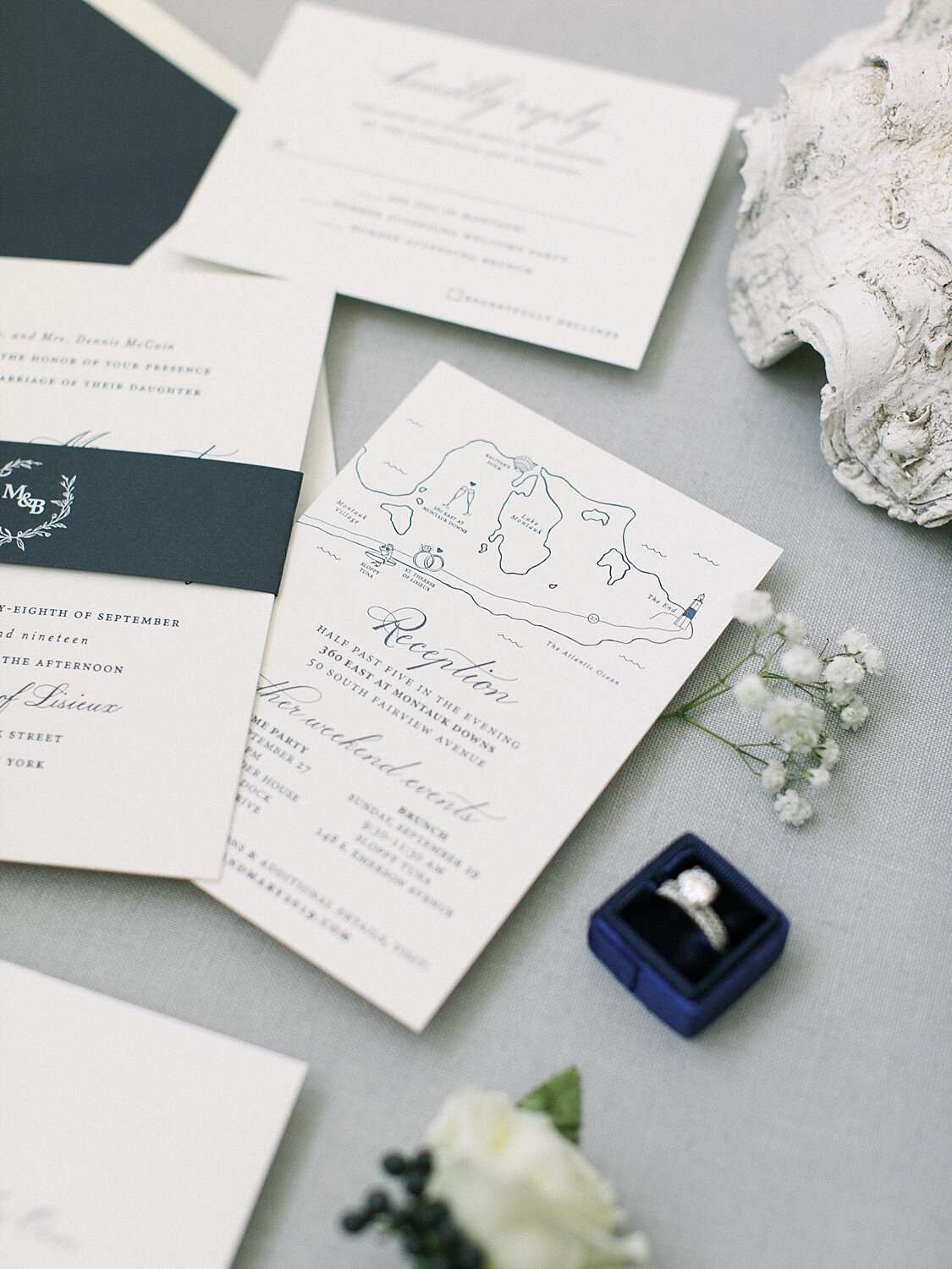 Elegant wedding suite by The Paper Studio photographed by Asher Gardner Photography