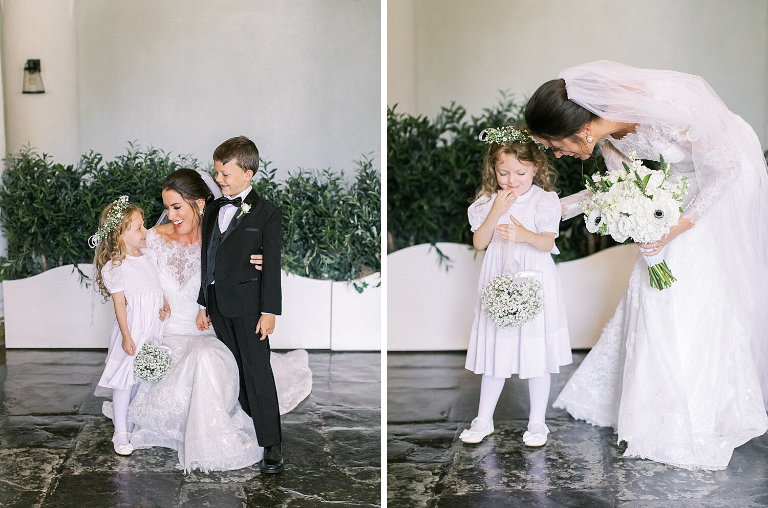 bride and flower girl with ring bearer photographed by Asher Gardner Photography