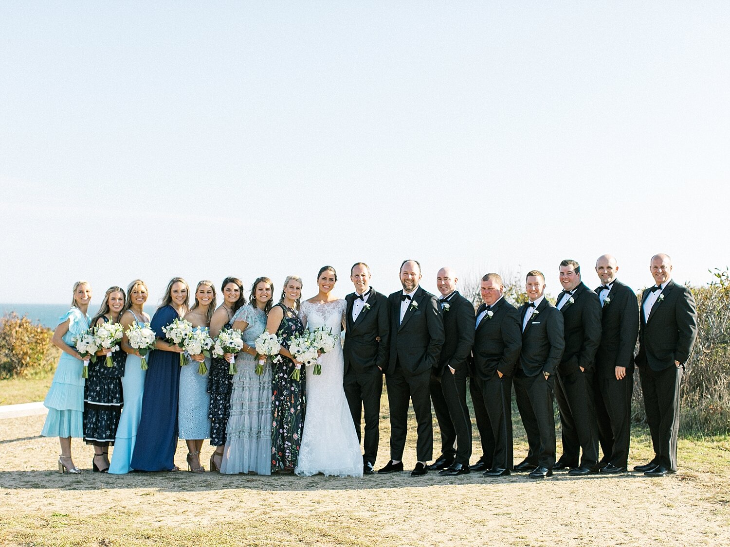 bridal party for 360 Downs wedding in Montauk with Asher Gardner Photography