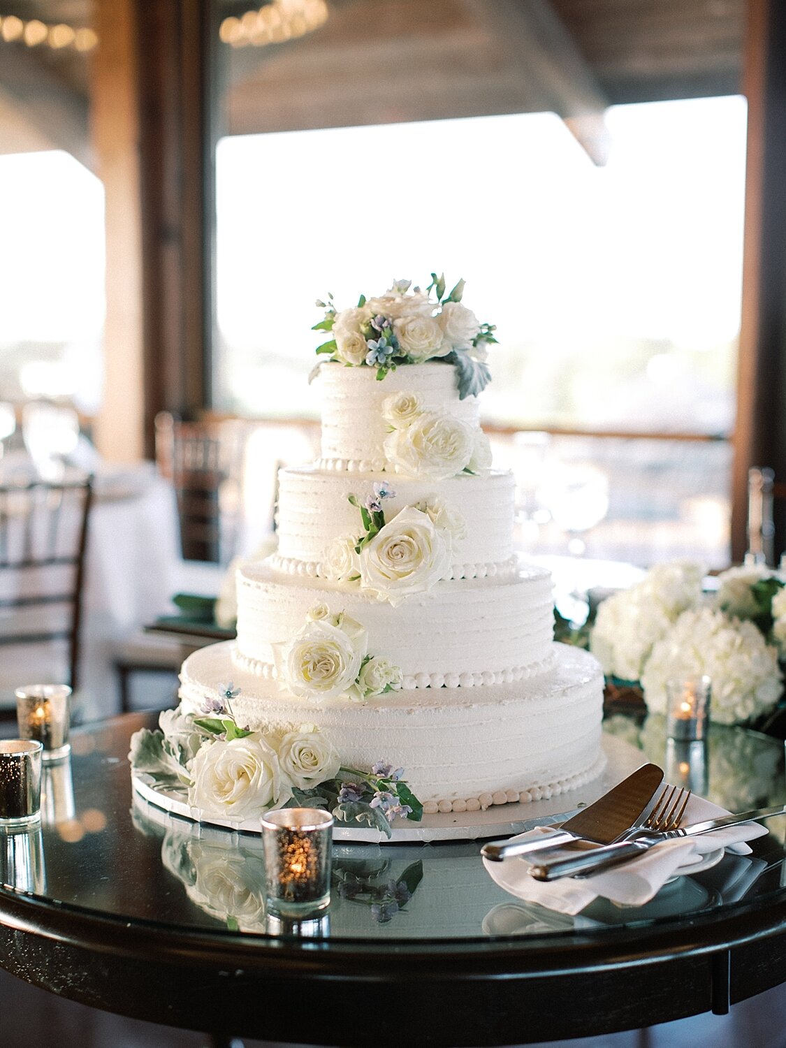 Wedding cake at Montauk wedding photographed by Asher Gardner Photography