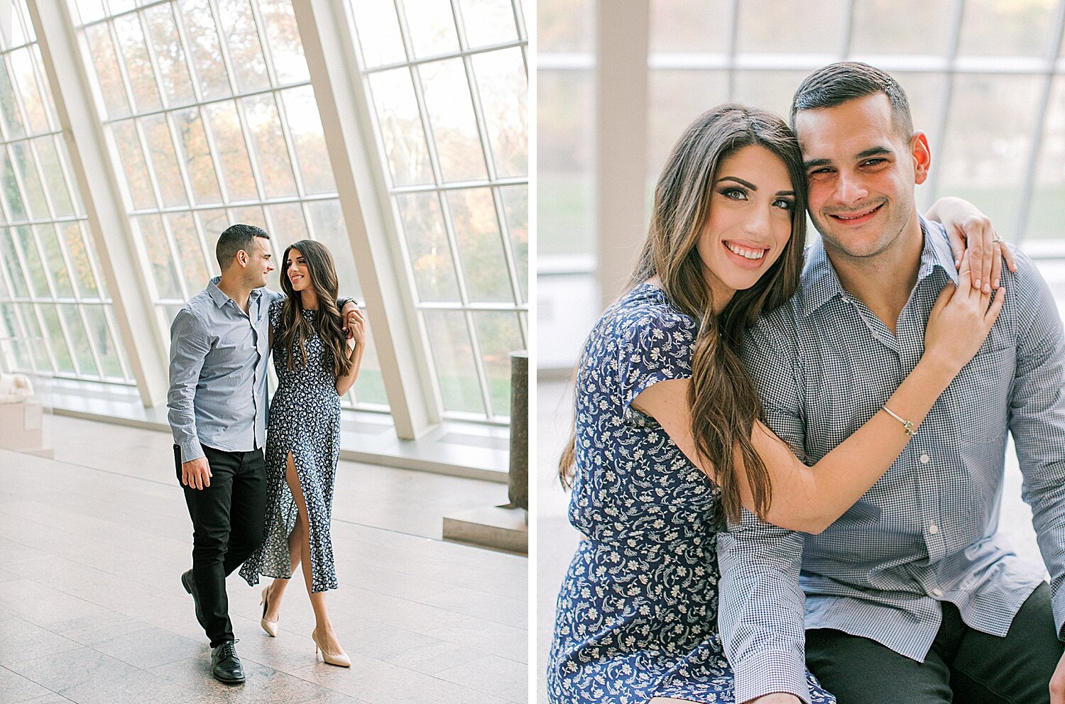 engagement session in NYC museum by Asher Gardner Photography
