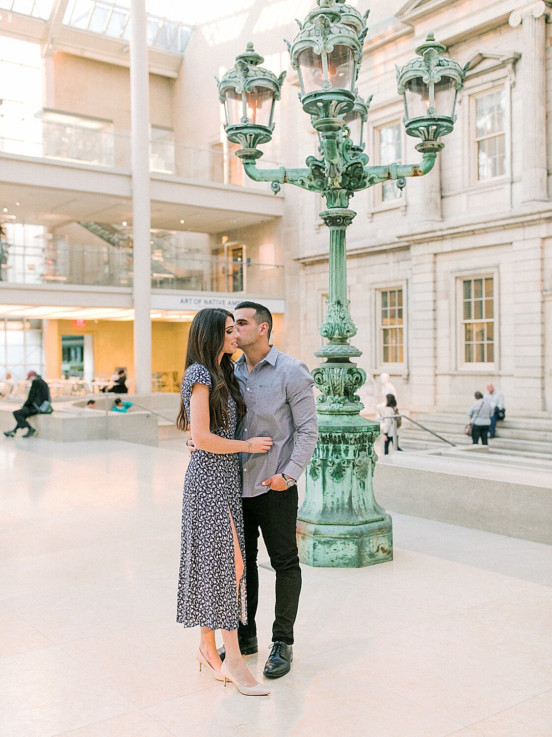 New York museum engagement photos with Asher Gardner Photography