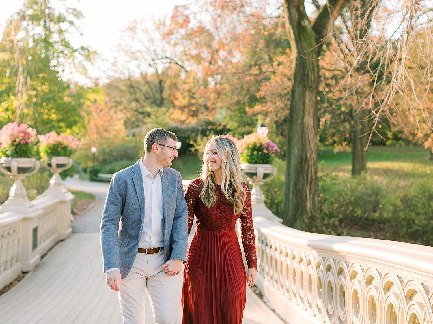 NYC in the fall during engagement session with Asher Gardner Photography