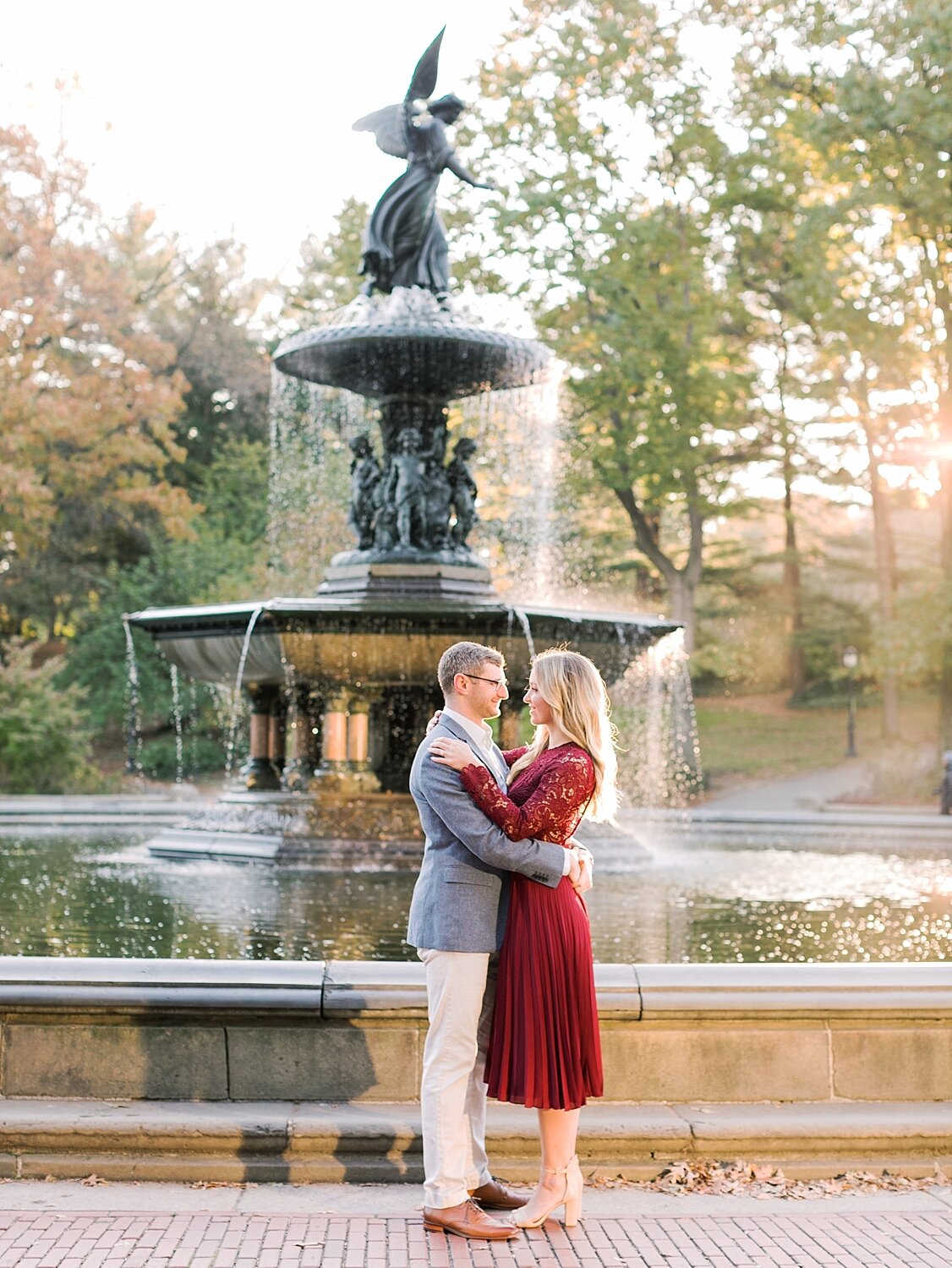 engagement photos by Bethesda Fountain with Asher Gardner Photography