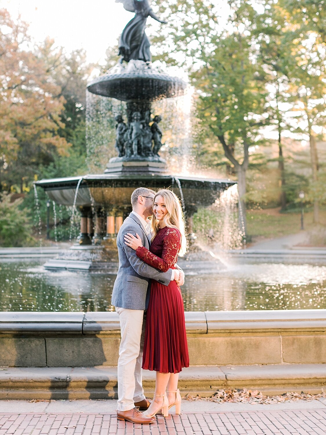 Central Park engagement photos by Bethesda Fountain with Asher Gardner Photography