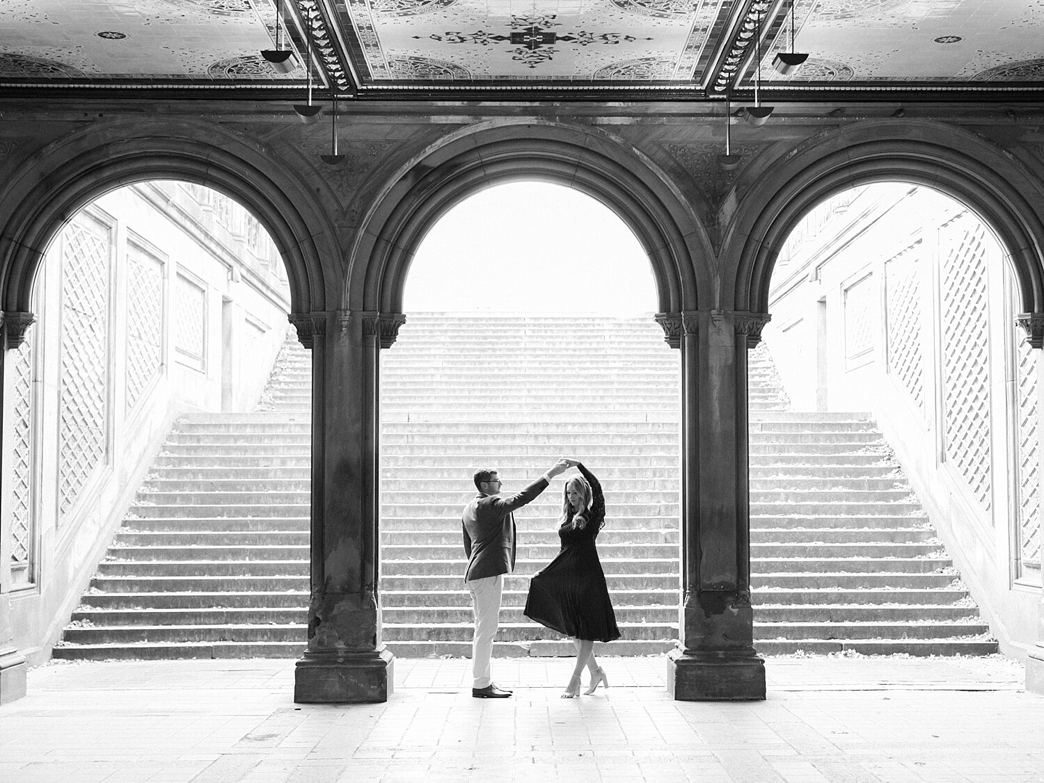 Bethesda Fountain engagement session with Asher Gardner Photography