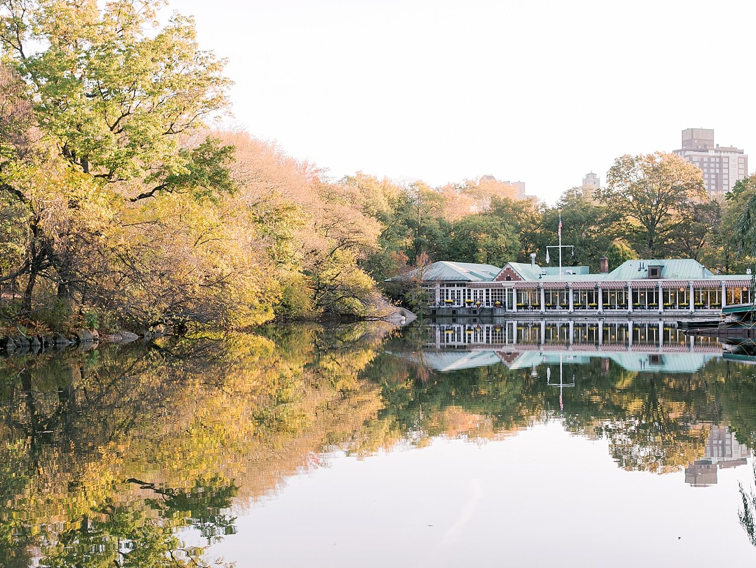 Central Park boathouse photographed by Asher Gardner Photography
