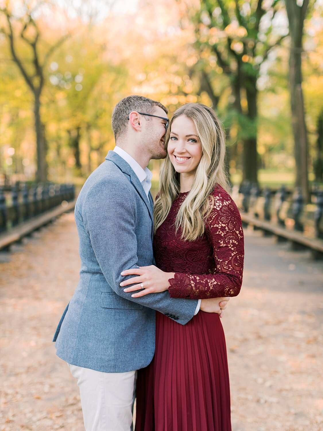 engagement session in Central Park during the fall with Asher Gardner Photography