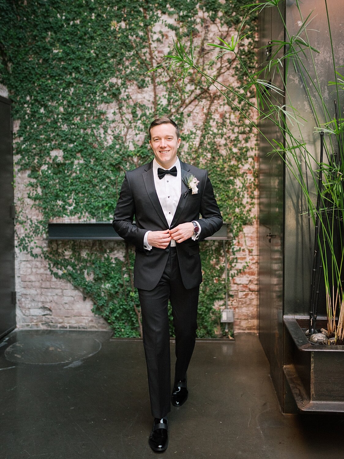 groom portraits at the Foundry in Long Island City with Asher Gardner Photography