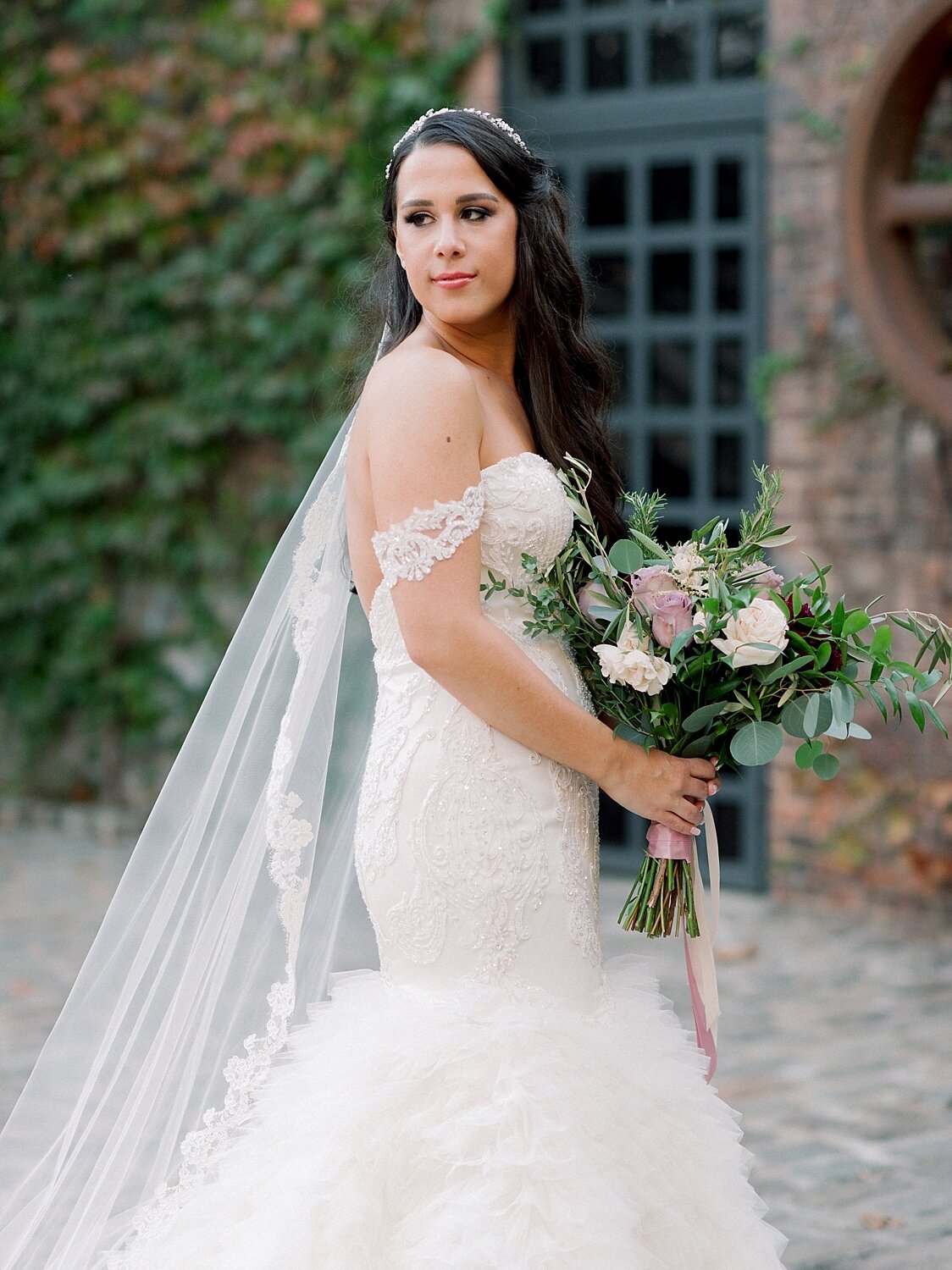 elegant bridal portrait in Long Island City with Asher Gardner Photography