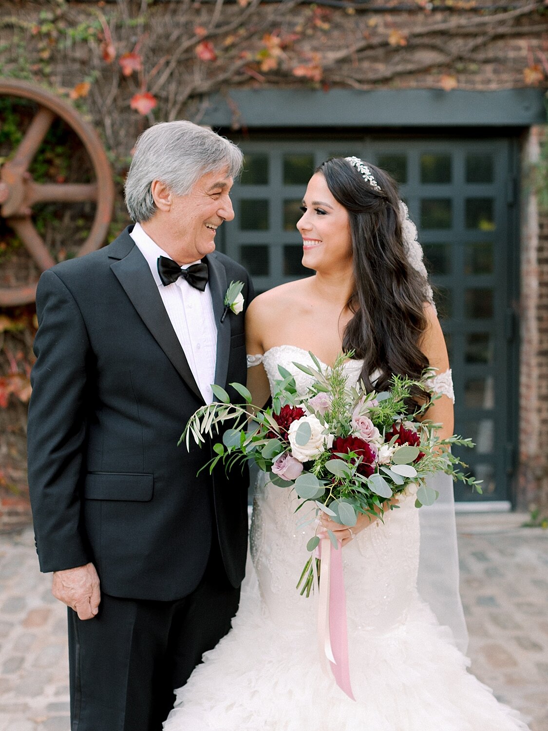 bride and father pose for Asher Gardner Photography