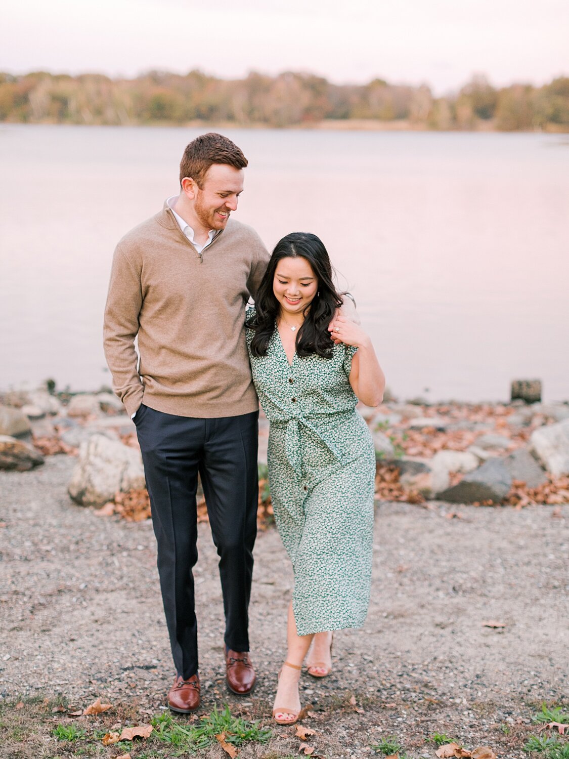 beach engagement session at Rye Playland Beach by Asher Gardner Photography