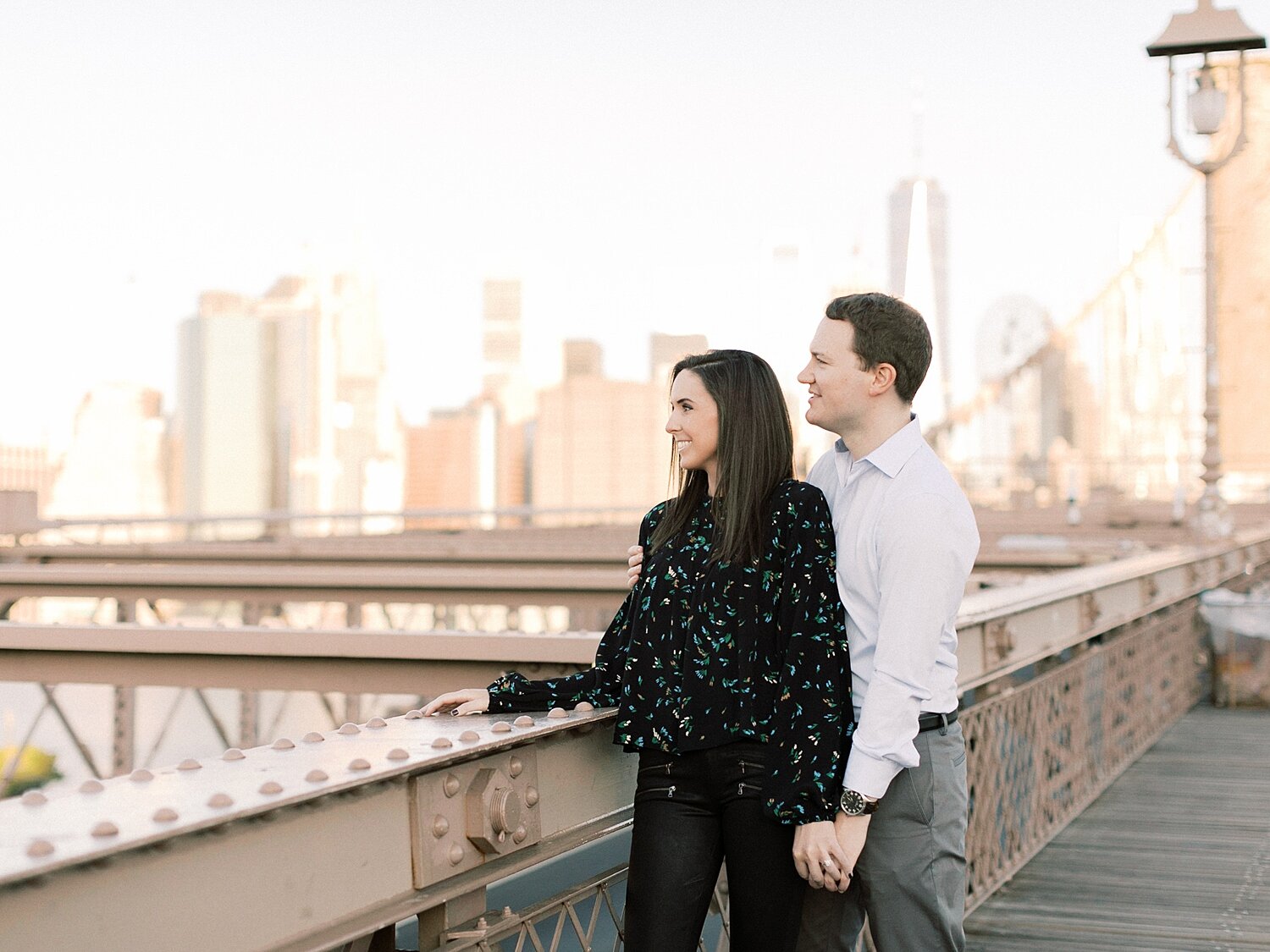 engagement photos on Brooklyn Bridge by Asher Gardner Photography