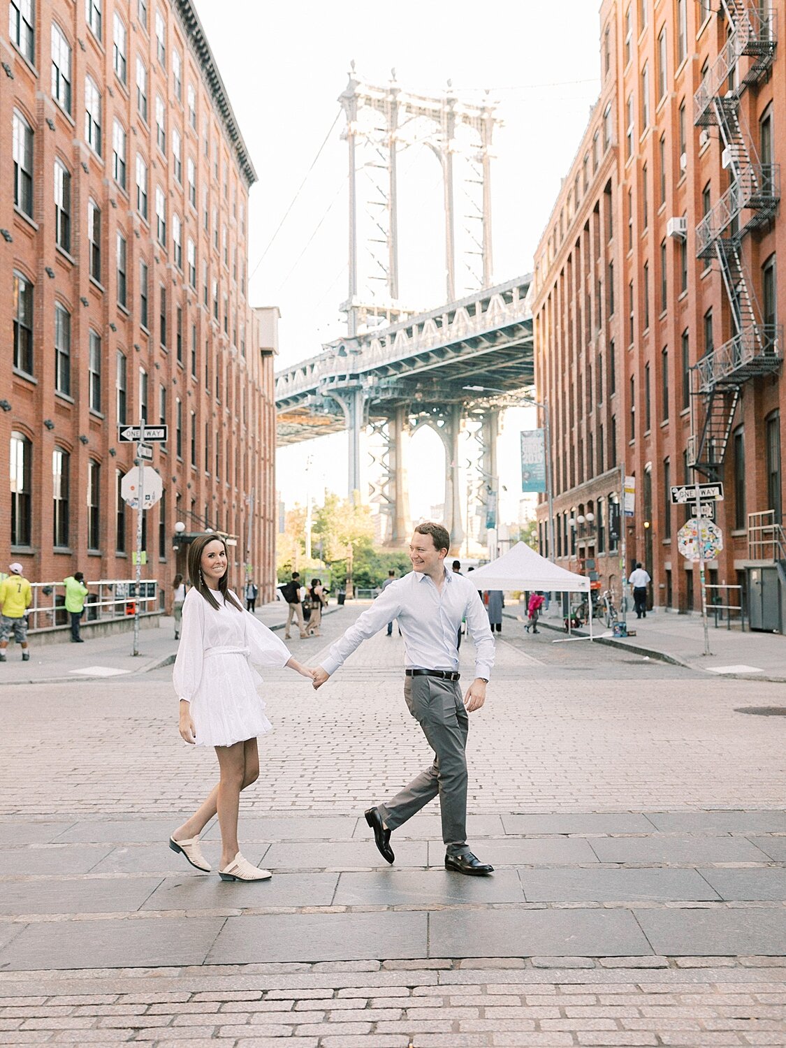 engagement portraits in Dumbo with NY wedding photographer Asher Gardner Photography