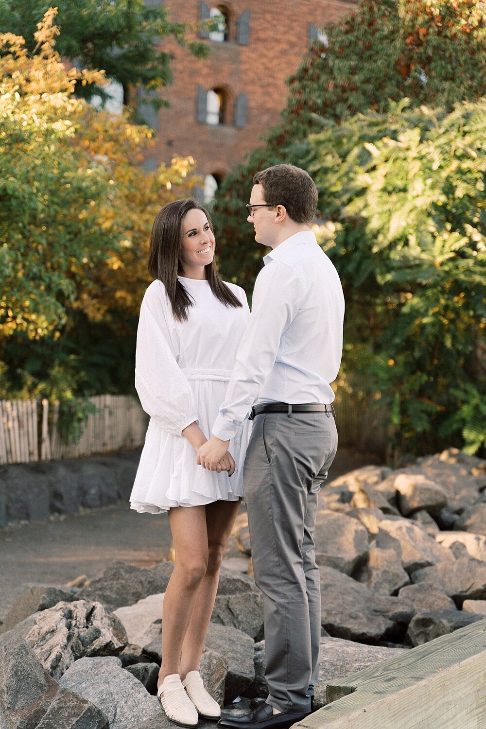 engagement portraits along Hudson River in New York City with Asher Gardner Photography