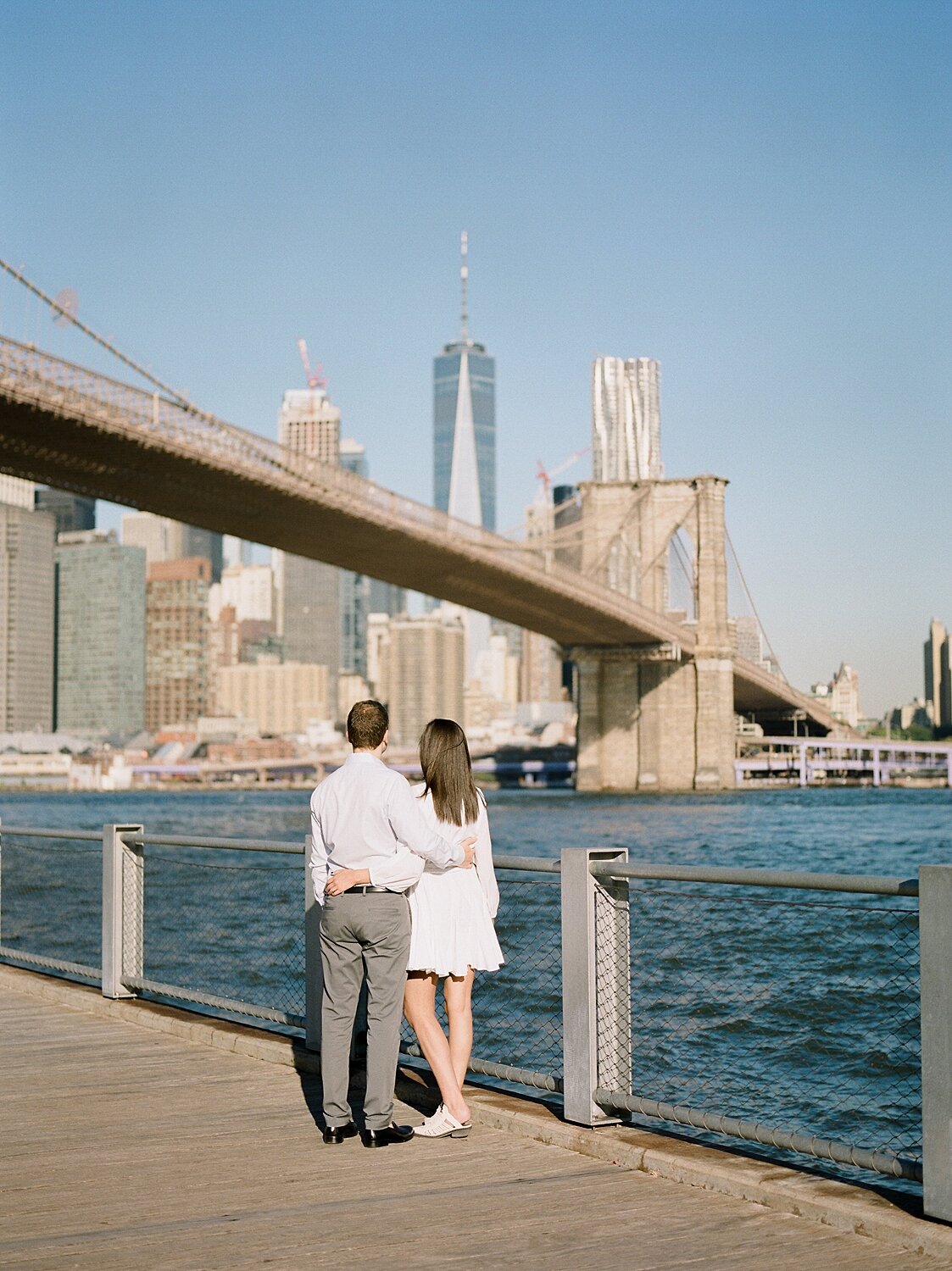 engagement session by Brooklyn Bridge with Asher Gardner Photography