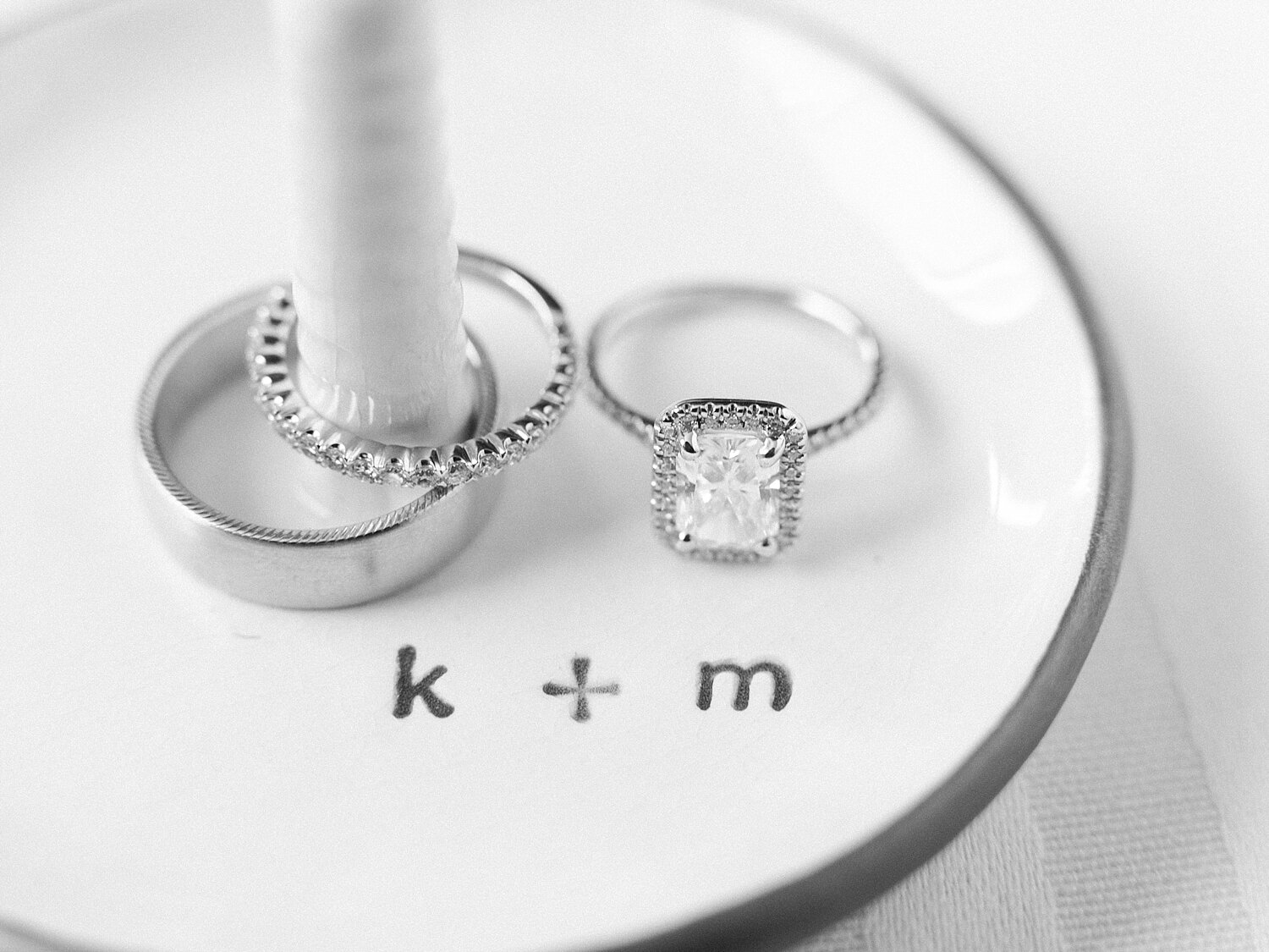 wedding rings photographed by Asher Gardner Photography