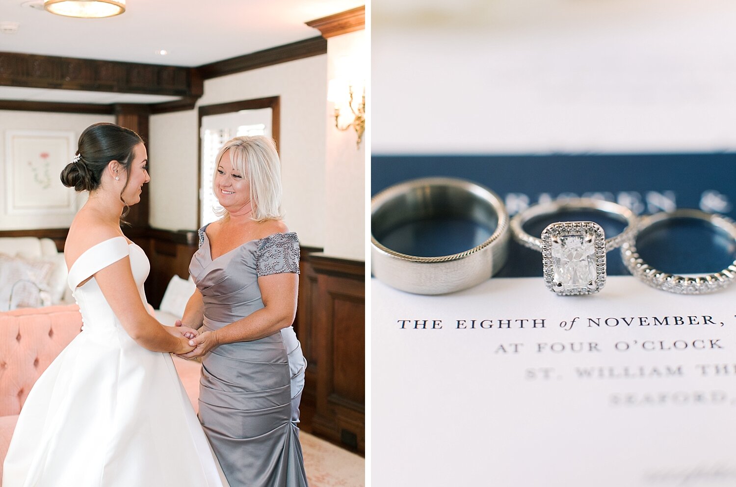 bride and mother prepare for Long Island wedding day with Asher Gardner Photography