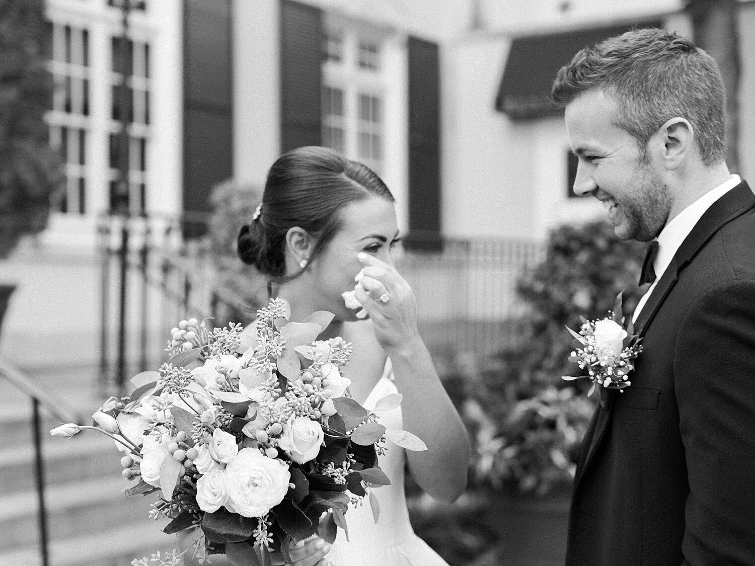 emotional first look with Asher Gardner Photography