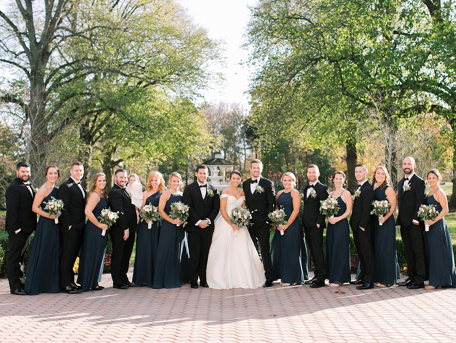 classic wedding party portraits in Long Island with Asher Gardner Photography