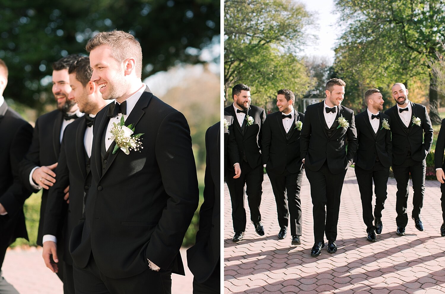 groomsmen pose at the Mansion at Oyster Bay with Asher Gardner Photography