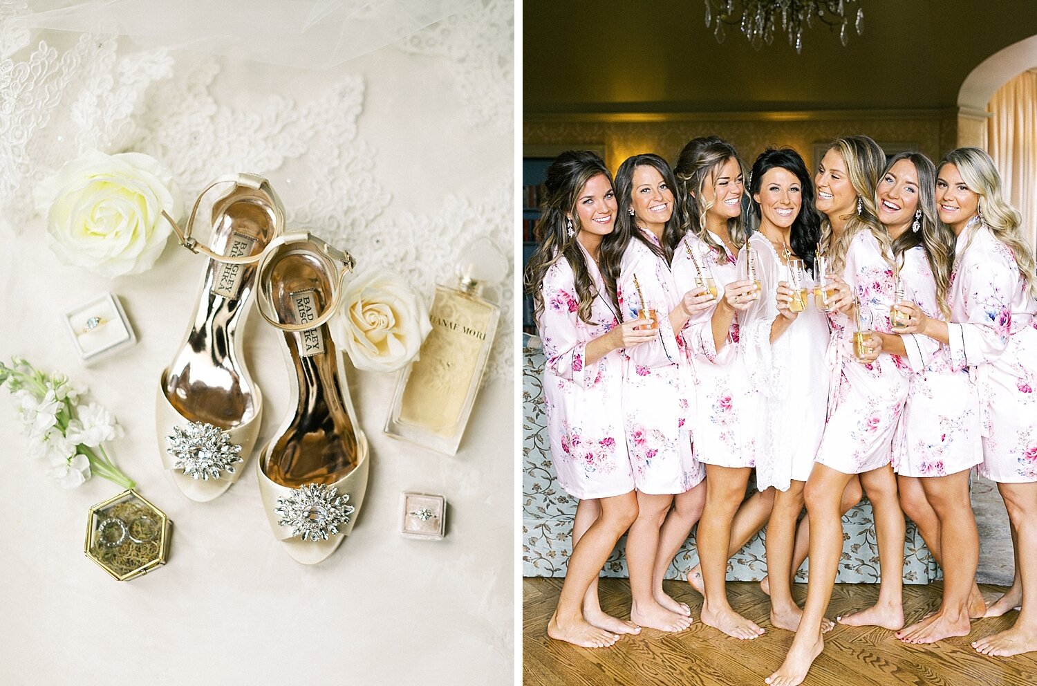 bridesmaids prepare for Long Island wedding day with Asher Gardner Photography