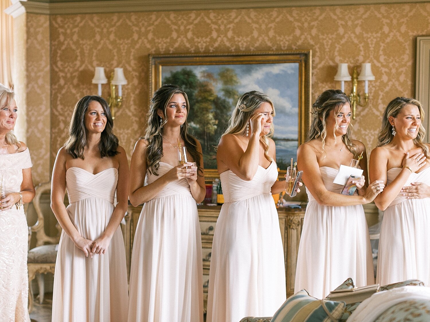 bridesmaids see bride for first time with Asher Gardner Photography