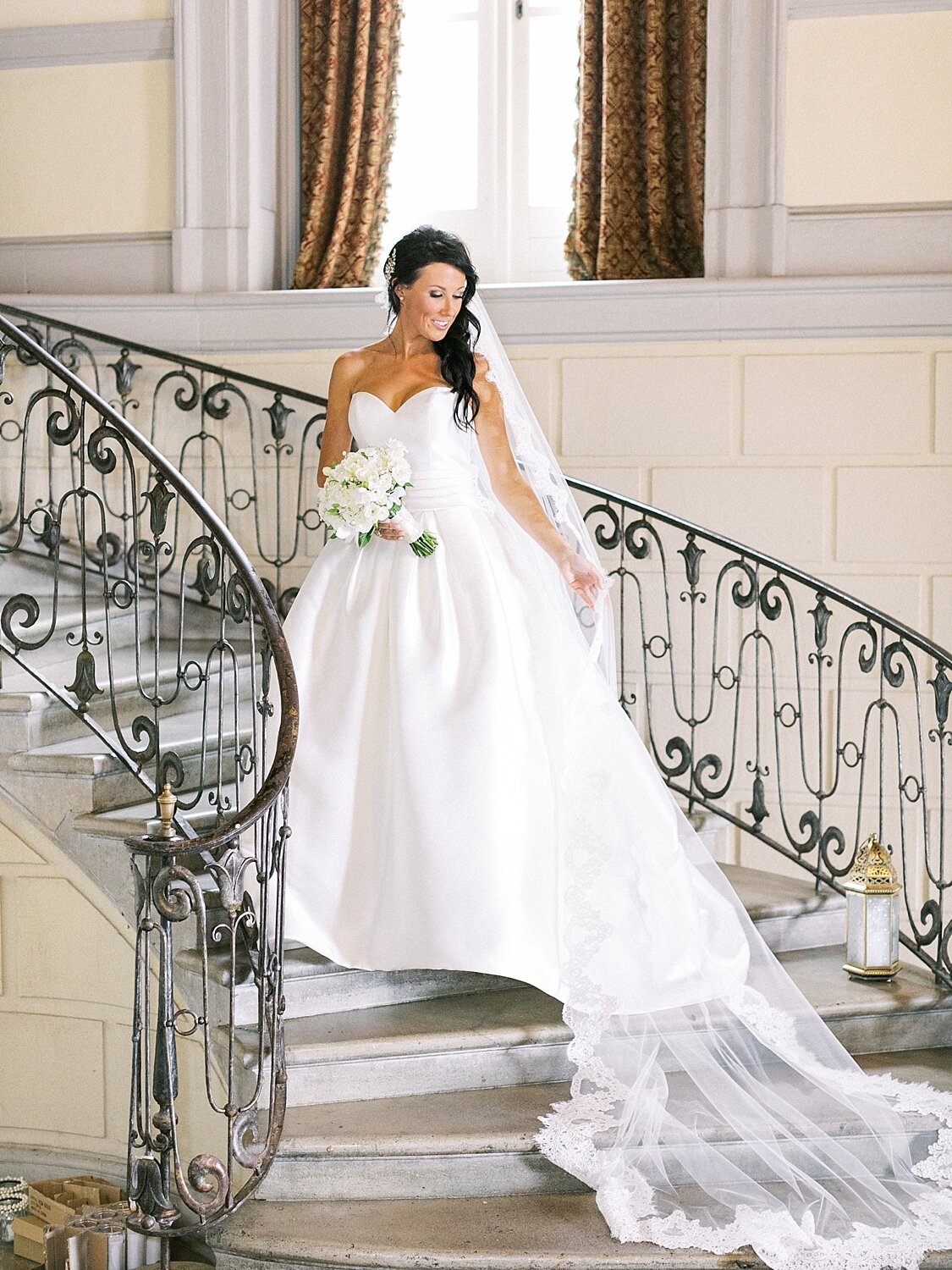 bridal portraits in Oheka Castle by Asher Gardner Photography