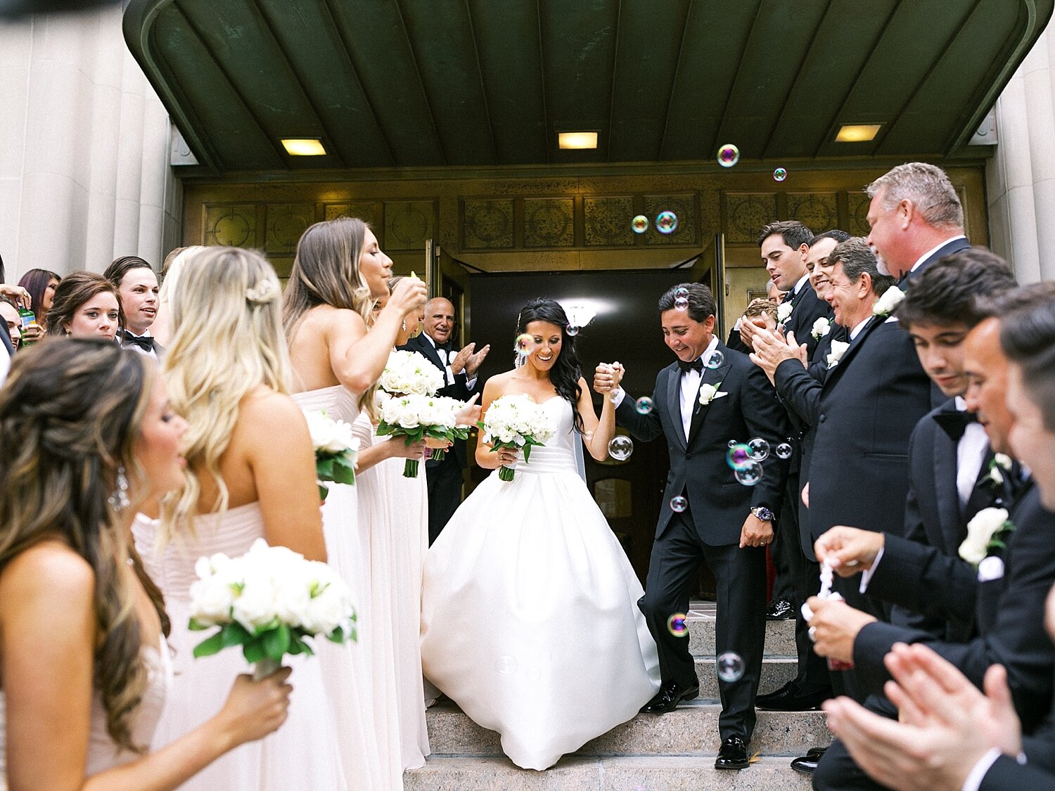 send off from traditional church wedding ceremony in Long Island photographed by Asher Gardner Photography