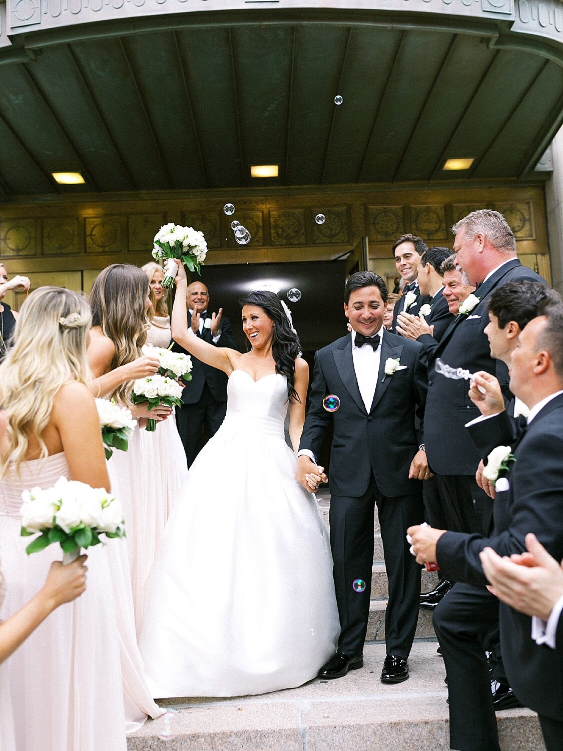 send off from traditional church wedding ceremony in Long Island photographed by Asher Gardner Photography