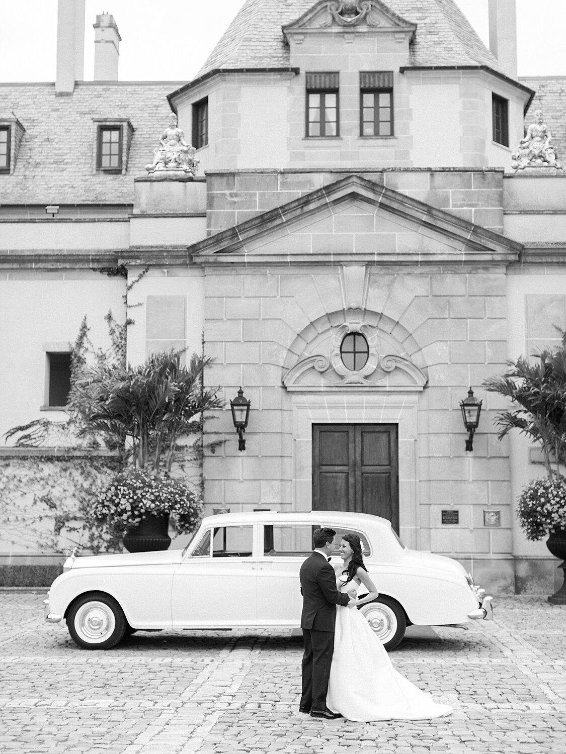 classic car portraits on wedding day with Asher Gardner Photography