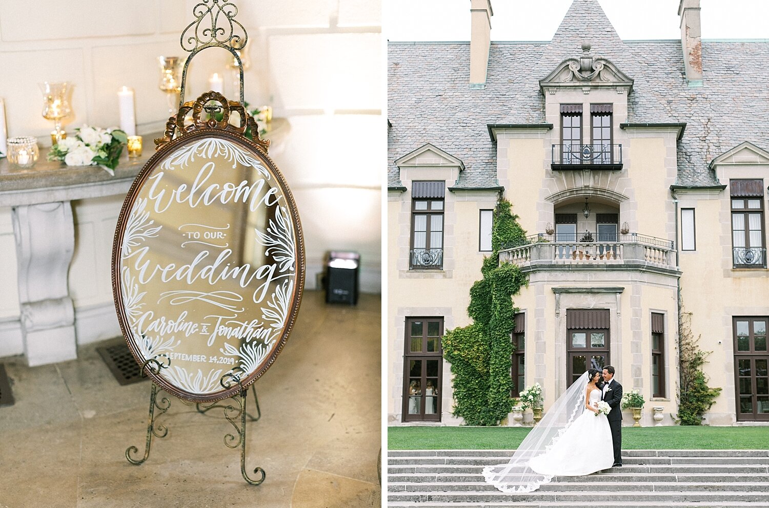 Oheka Castle wedding reception details photographed by Asher Gardner Photography