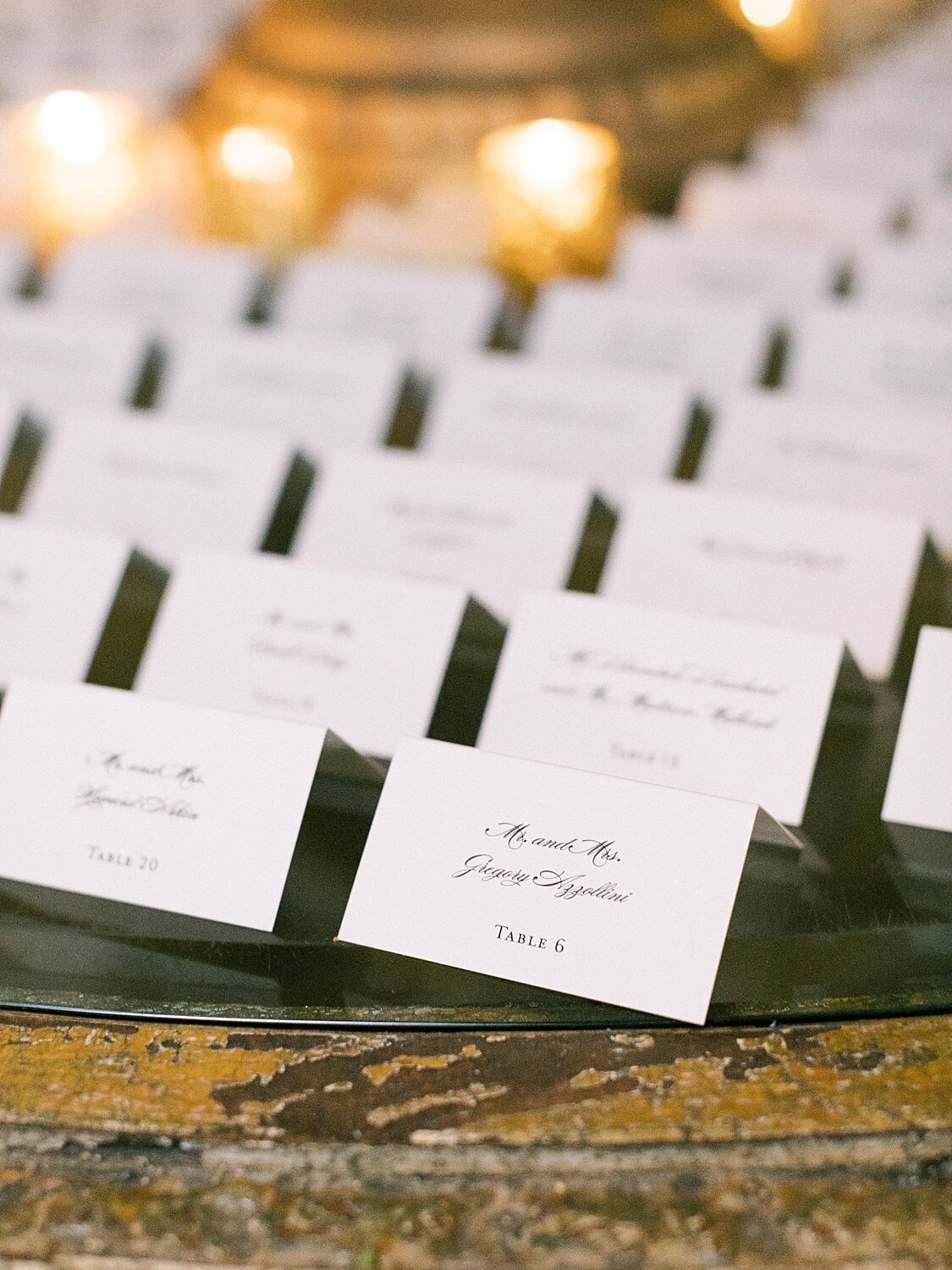 seating cards for reception at Oheka Castle with Asher Gardner Photography