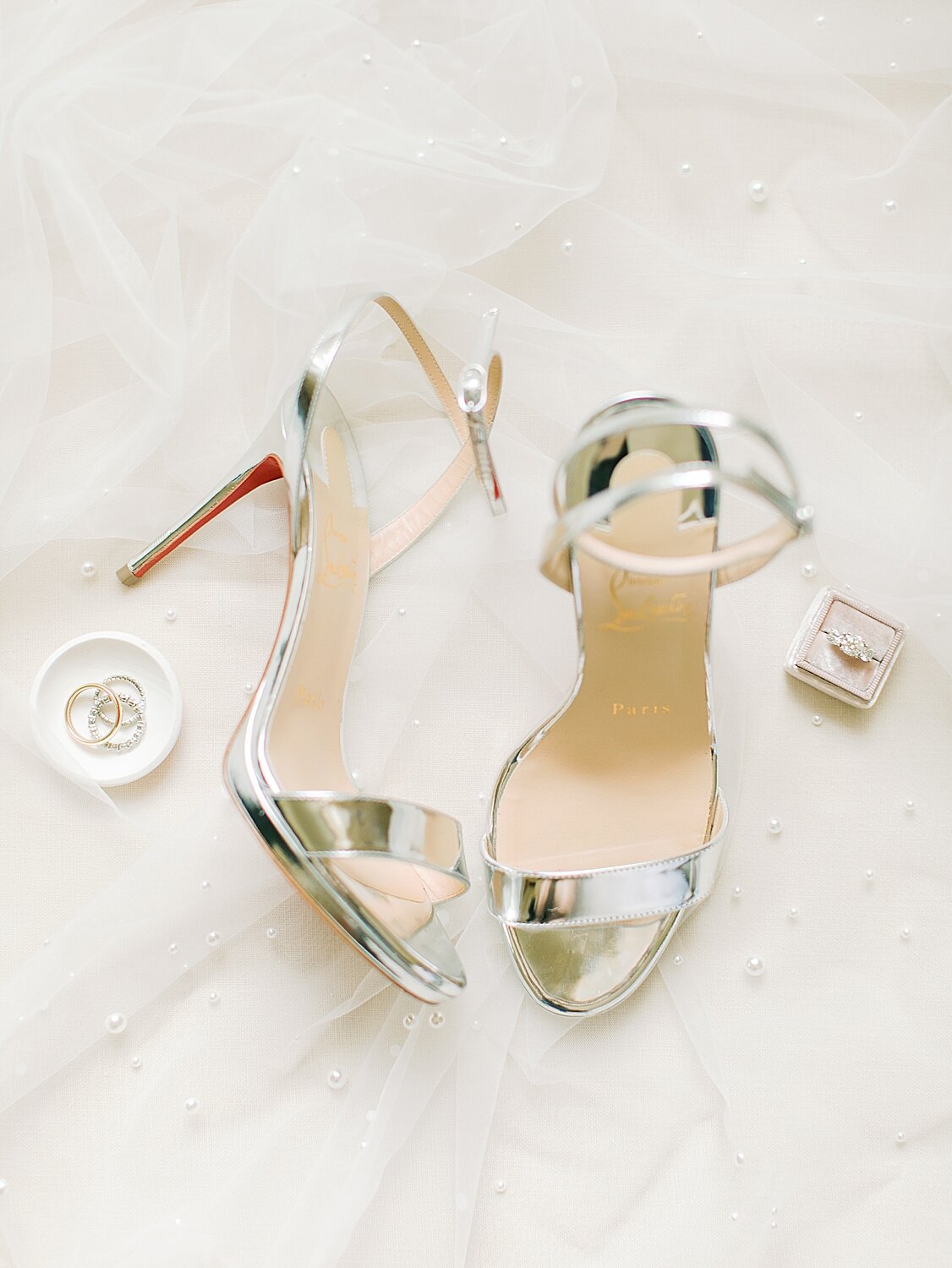 bride's gold shoes  | Stylish Private Home Wedding Inspiration | Asher Gardner Photography