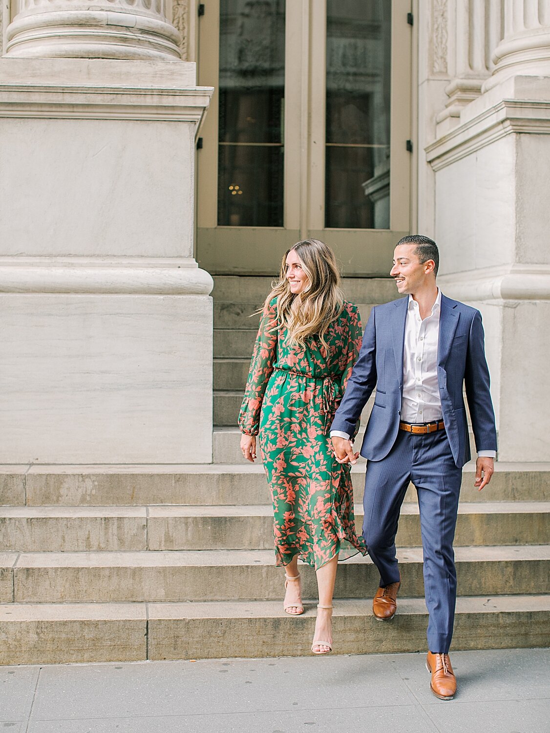 bride and groom walk through NYC  | Asher Gardner Photography | The Village engagement session