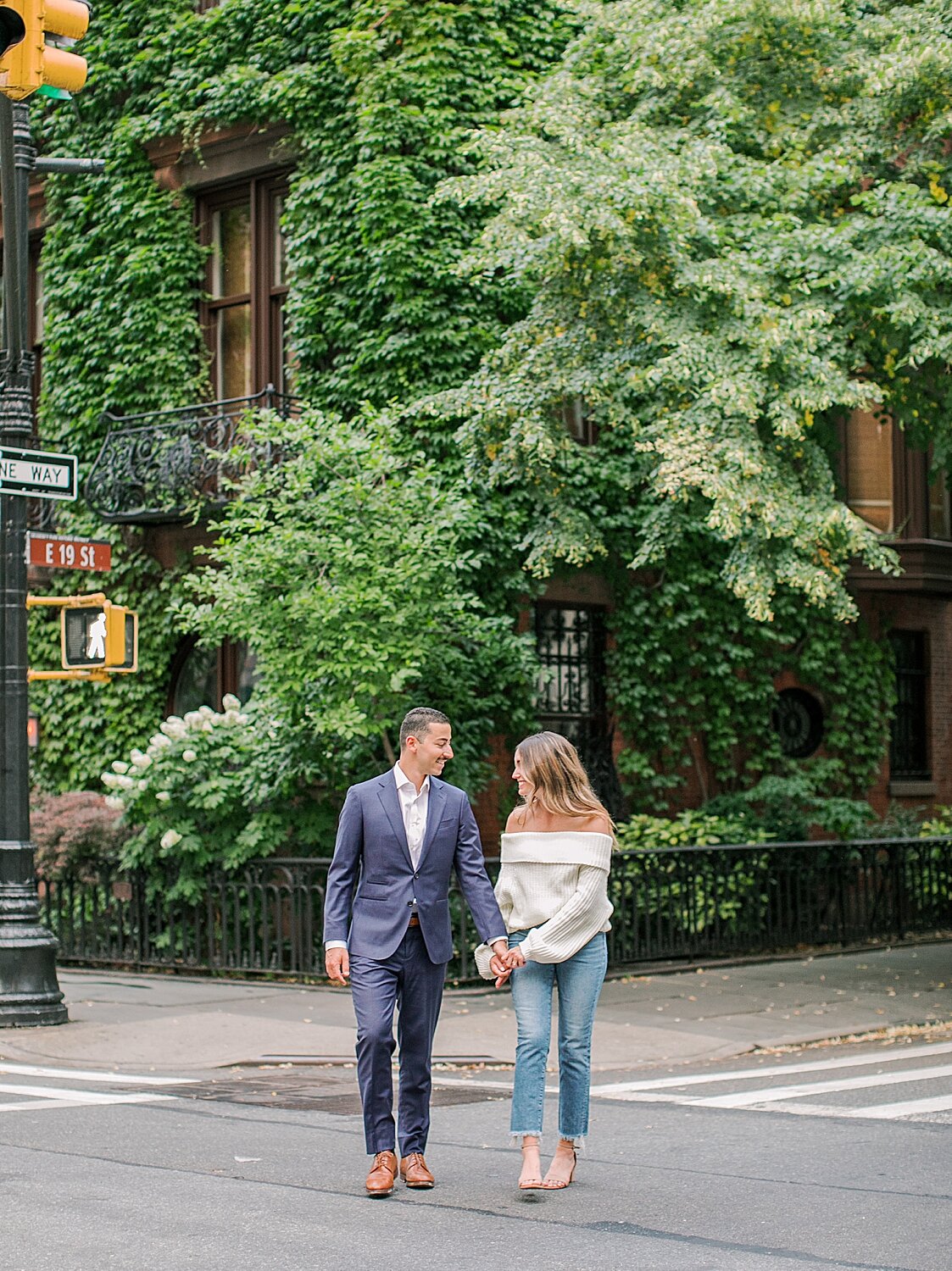 engagement portraits in the Village | Asher Gardner Photography | The Village engagement session