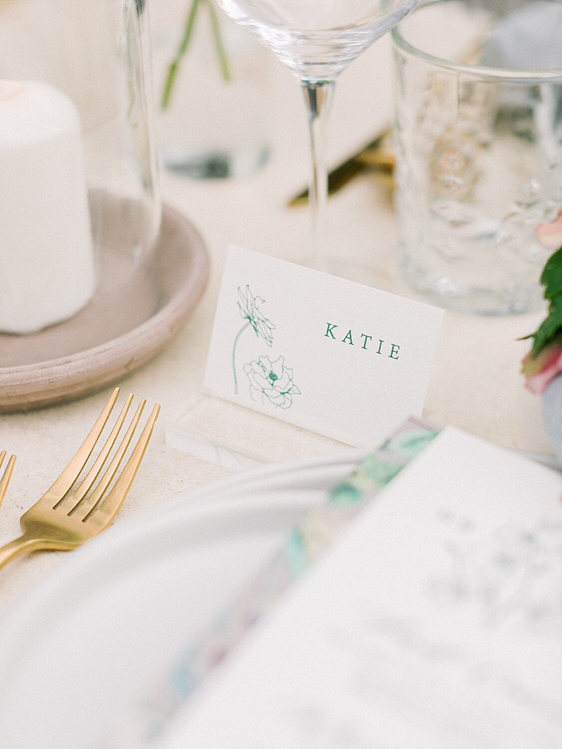place settings for NY elopement | Asher Gardner Photography | Intimate Ceremony in DUMBO New York