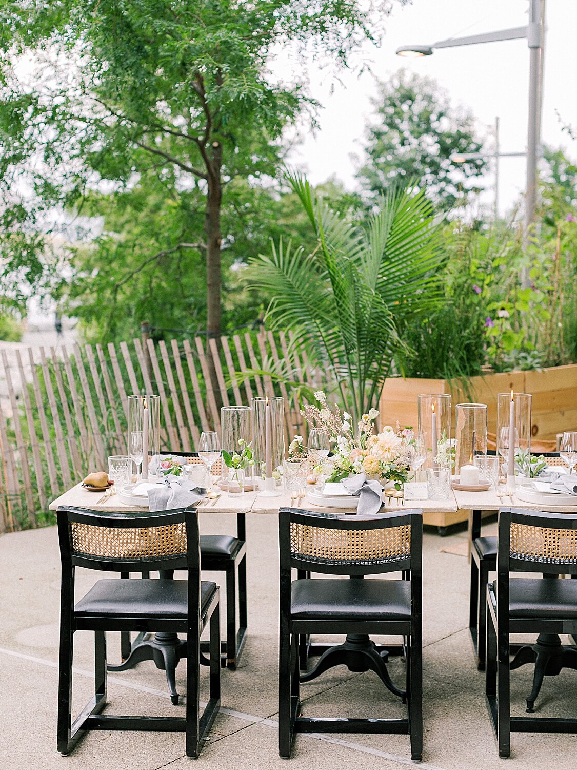outdoor reception seating for intimate wedding ceremony | Asher Gardner Photography | Intimate Ceremony in DUMBO New York