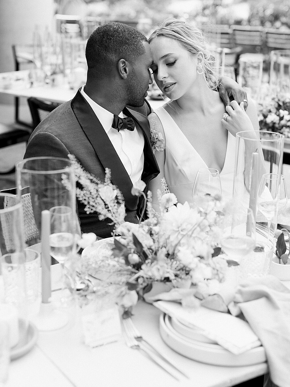 black and white portrait of bride and groom toasting | Asher Gardner Photography | Intimate Ceremony in DUMBO New York