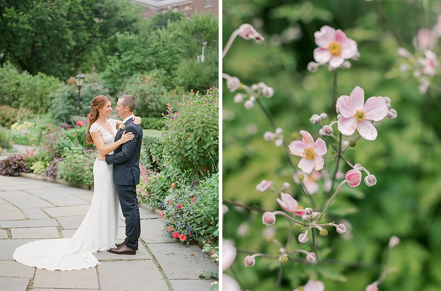 NYC wedding portraits in gardens | Asher Gardner Photography | Elopement at the Central Park Conservatory Gardens