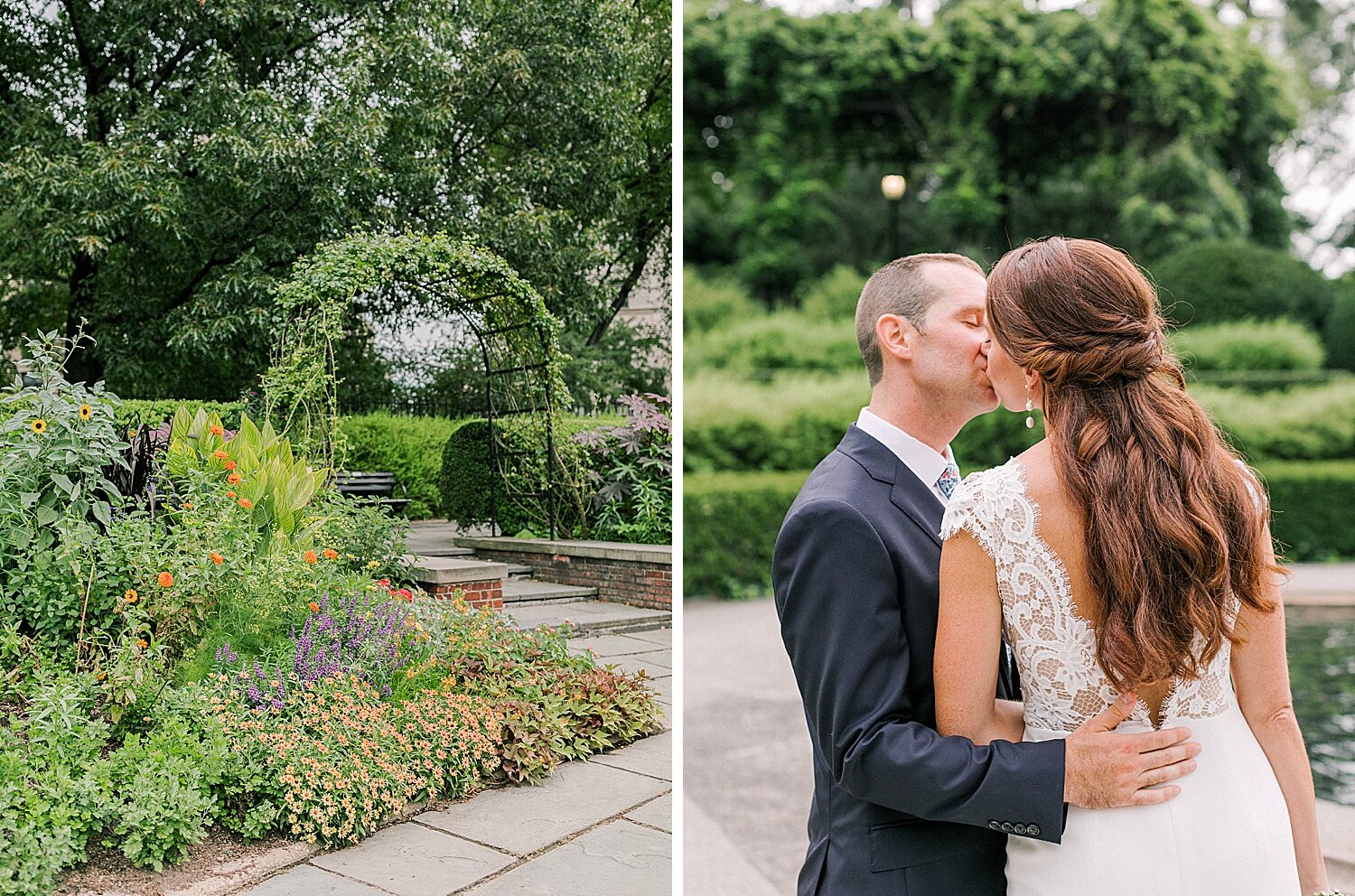 garden wedding portraits in NYC | Asher Gardner Photography | Elopement at the Central Park Conservatory Gardens