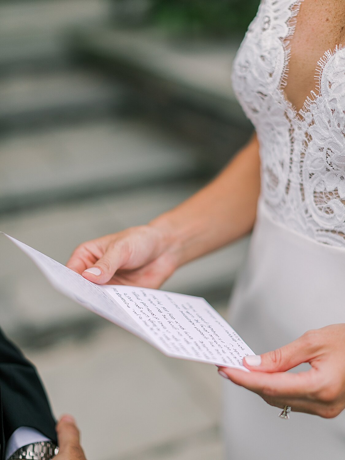 bride reads vows to groom | Asher Gardner Photography | Elopement at the Central Park Conservatory Gardens